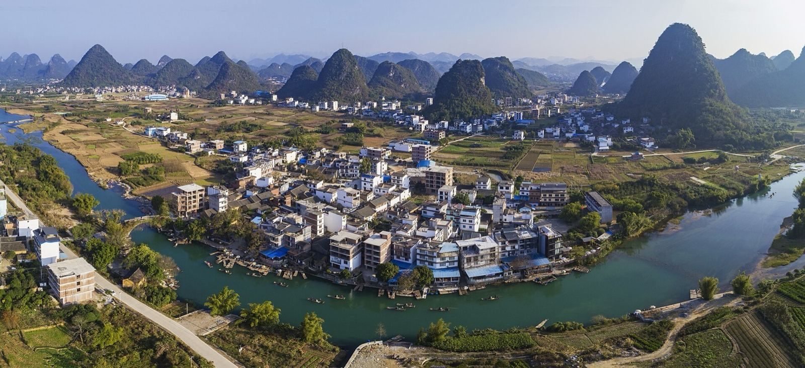 Guilin & Yangshuo, Karst peaks, the Li River by bamboo raft, rice terraces in the hills
